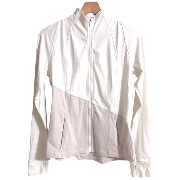 Lululemon athletica Define color block jacket, Asym, White/Light Chrome, size 8 - Picture 15 of 15